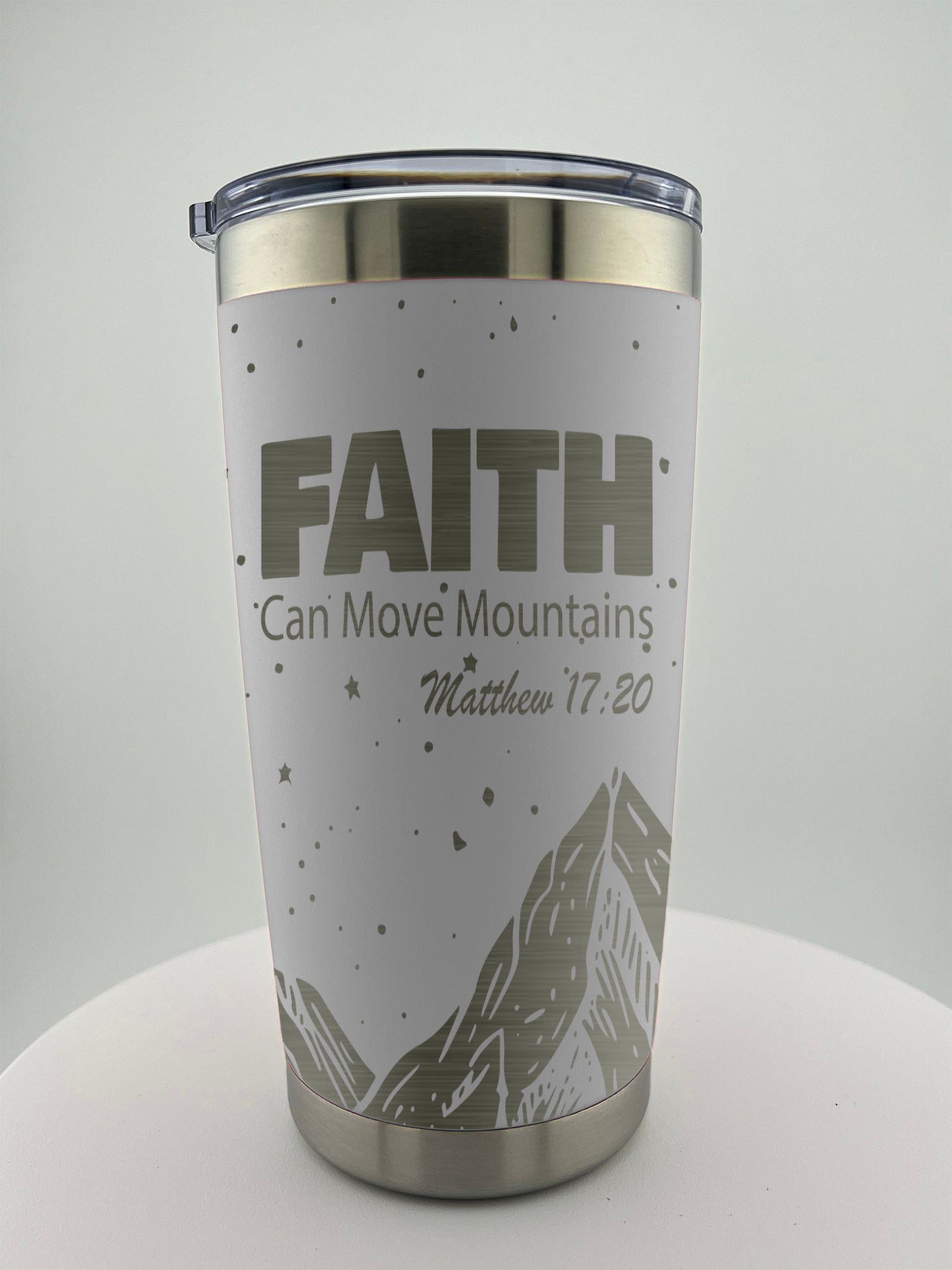 Faith Moves Mountains 20 0z Tumbler